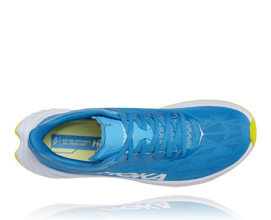 Hoka Australia One One Carbon X 2 - Mens Running Shoes Blue/White - CHTYW-6508